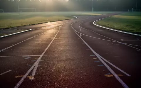 Leere Laufbahn eines Stadions im Licht des frühen Morgens zur Vorbereitung auf die kommende Triathlonsaison. - Foto: über boerse-global.de
