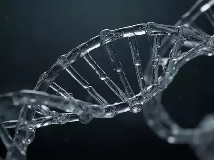 Nahaufnahme einer filigranen, gläsernen Doppelhelix-Struktur als Symbol für genetische Veranlagungen. - Foto: über boerse-global.de