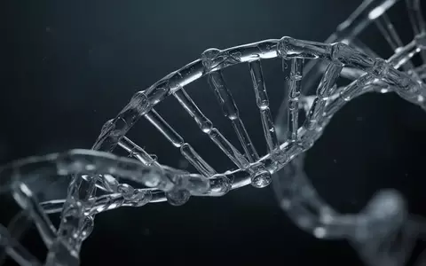 Nahaufnahme einer filigranen, gläsernen Doppelhelix-Struktur als Symbol für genetische Veranlagungen. - Foto: über boerse-global.de