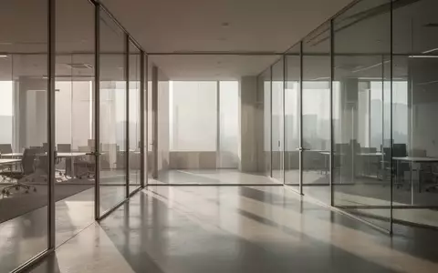 Lichtdurchflutete, moderne Büroarchitektur mit raumhohen Glaswänden und minimalistischem Design in einer hellen Arbeitsumgebung. - Foto: über boerse-global.de