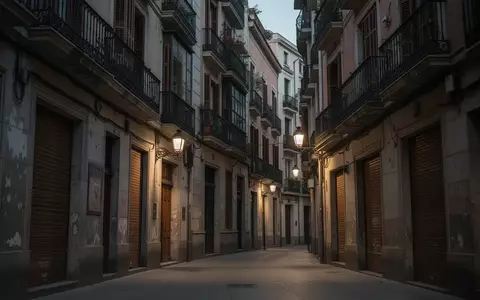 Eine menschenleere Wohnstraße im Madrider Stadtteil Retiro mit historischen Wohngebäuden in der Abenddämmerung. - Foto: über boerse-global.de