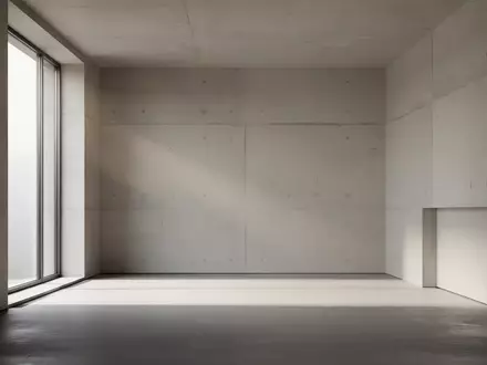 Ein minimalistischer, architektonischer Innenraum mit klaren Linien und diffusem Tageslicht, ohne technische Geräte. - Foto: über boerse-global.de