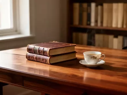 Ein ruhiger Schreibtisch mit akademischen Fachbüchern in einer hellen, minimalistischen Lernumgebung. - Foto: über boerse-global.de