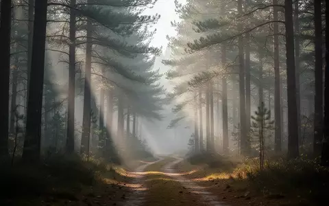 Ein nebliger, friedlicher Waldweg in den frühen Morgenstunden, der zur Stille und inneren Einkehr einlädt. - Foto: über boerse-global.de