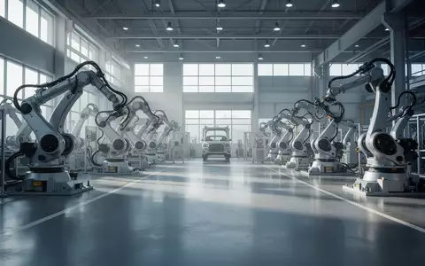 Eine moderne Fertigungshalle für industrielle Montage mit präzisen Maschinen und hellem, natürlichem Lichteinfall. - Foto: über boerse-global.de