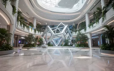 Weitläufiges, modernes Atrium eines Themenparks mit polierten Böden und futuristischer Architektur bei Tageslicht. - Foto: über boerse-global.de
