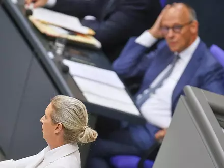 Alice Weidel und Friedrich Merz (Archiv) - Foto: via dts Nachrichtenagentur