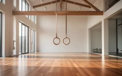 Ein heller, minimalistischer Trainingsraum mit hängenden Gymnastikringen in einer ruhigen, modernen Umgebung. - Foto: über boerse-global.de
