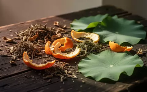 Getrocknete Kräuter und Fruchtschalen auf einer rustikalen Holzoberfläche als Symbol für traditionelle Heilmethoden. - Foto: über boerse-global.de