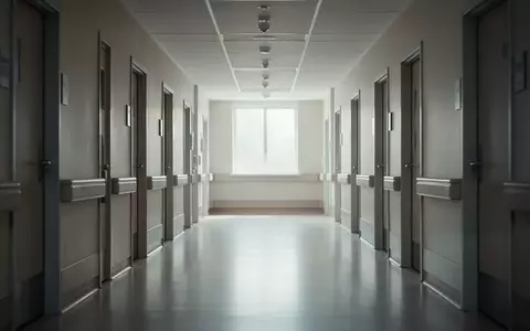 Ein leerer, ruhiger Krankenhausflur mit modernem Design und diffusem Tageslicht. - Foto: über boerse-global.de