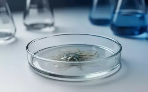 Ein steriles Labor-Petrischälchen mit einer biologischen Probe auf einem weißen Labortisch. - Foto: über boerse-global.de