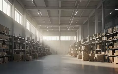 Ein minimalistisches, modernes Industrielager mit Regalsystemen und natürlichem Lichteinfall. - Foto: über boerse-global.de
