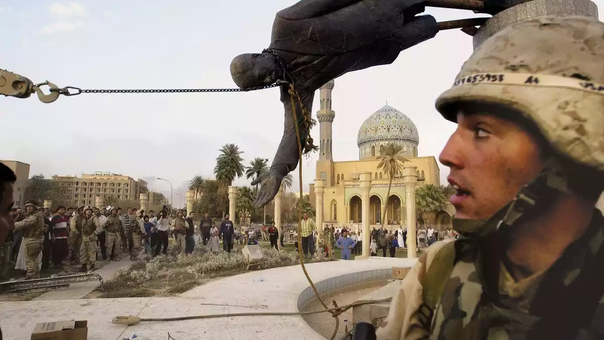 Die US-Invasion führte zum Sturz von Saddam Hussein, aber auch zu Gewalt und Chaos. (Archivbild) - Bild: Jerome Delay/AP/dpa