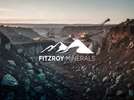 Abstrakte Darstellung einer industriellen Bergbaustätte in einer rauen, mineralreichen Landschaft bei Tagesanbruch. - Foto: über boerse-global.de