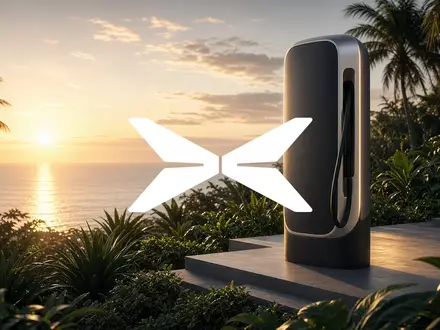 Moderne E-Ladestation in einer sonnigen, tropischen Küstenlandschaft als Symbol für die Expansion der Elektromobilität. - Foto: über boerse-global.de
