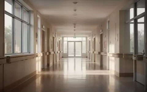 Ein leerer, sonnendurchfluteter Flur in einem modernen Pflegeheim mit klaren architektonischen Linien und ohne Personen. - Foto: über boerse-global.de
