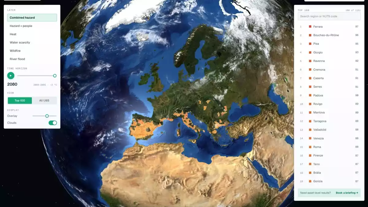 Wiener Klimarisiko-Unternehmen veröffentlicht eigenes Ranking der 100 klimaexponiertesten Regionen Europas - Bild: presseportal.de