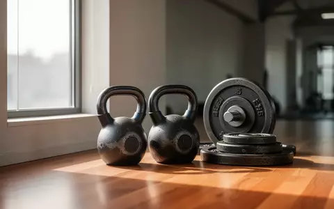 Kettlebells und Hantelscheiben in einem hellen, minimalistischen Trainingsraum bei natürlichem Lichteinfall. - Foto: über boerse-global.de