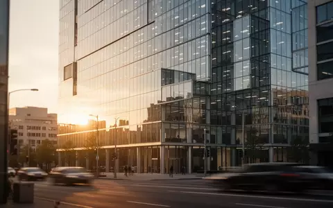 Modernes Bürogebäude bei Sonnenuntergang, das ein Unternehmen repräsentiert. - Foto: über boerse-global.de