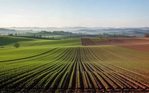 Weite, gepflegte Ackerflächen und grüne Wiesen in einer Schweizer Hügellandschaft bei natürlichem Tageslicht. - Foto: über boerse-global.de