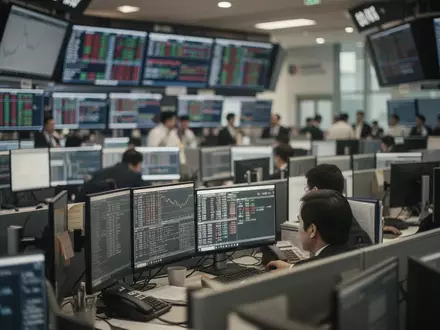 Moderne Börse mit verschwommenen Arbeitsplätzen im Hintergrund. - Foto: über boerse-global.de