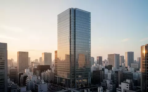 Moderne Glasfassade eines Bürogebäudes in einem Geschäftsviertel bei Sonnenuntergang. - Foto: über boerse-global.de