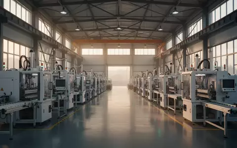 Eine moderne, unbesetzte Industriehalle mit präzisen Fertigungsanlagen und natürlichem Lichteinfall durch hohe Fenster. - Foto: über boerse-global.de