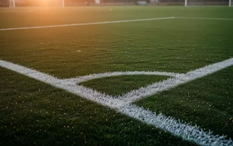 Ein leerer, saftig grüner Fußballplatz mit weißen Linien in der Abendsonne. - Foto: über boerse-global.de