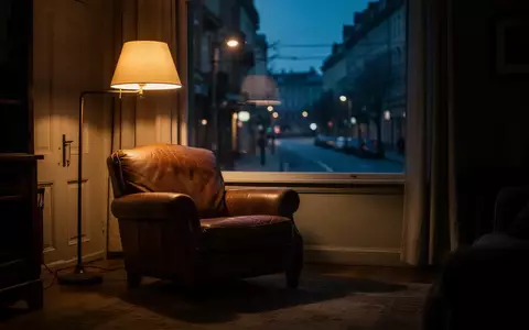 Ein gemütlich beleuchtetes Wohnzimmer bei Dämmerung mit einem Sessel vor einem Fenster, das einen ruhigen Ausblick bietet. - Foto: über boerse-global.de