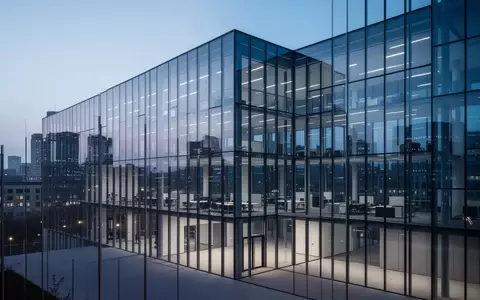 Ein modernes Bürogebäude mit Glasfassade in der Abenddämmerung, das die technologische und geschäftliche Infrastruktur symbolisiert. - Foto: über boerse-global.de