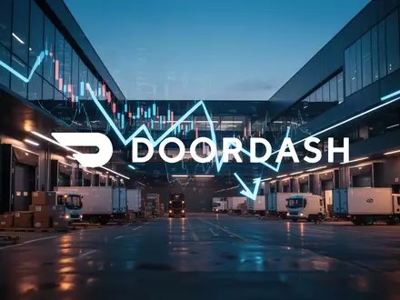Abstrakte Darstellung eines modernen Logistikzentrums mit düsterer, volatiler Marktstimmung bei Dämmerlicht. - Foto: über boerse-global.de