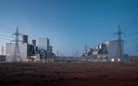 Eine weitläufige, moderne Industrielandschaft mit Strominfrastruktur und architektonischen Strukturen zur Energieversorgung. - Foto: über boerse-global.de