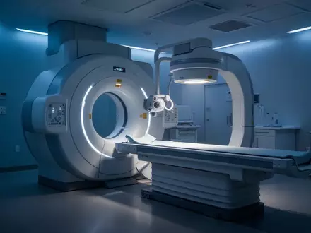 Moderne radiologische Untersuchungsräume mit medizinischer Bildgebungstechnik in einer sterilen Klinik. - Foto: über boerse-global.de