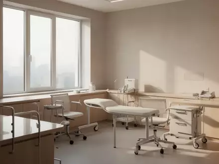 Ein heller, moderner Behandlungsraum mit neutralem Design und einfallendem Tageslicht. - Foto: über boerse-global.de