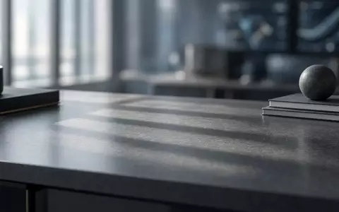 Ein minimalistischer, professioneller Schreibtisch in einer modernen Büroumgebung mit weichem, natürlichem Licht. - Foto: über boerse-global.de