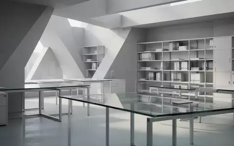 Ein minimalistischer, moderner Arbeitsbereich mit geometrischen Linien und natürlichem Licht, der Struktur und Ordnung symbolisiert. - Foto: über boerse-global.de