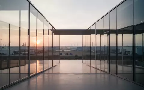 Moderne Glasfassade eines Bürogebäudes in einem Industriepark bei Sonnenaufgang als Symbol für wirtschaftliches Wachstum. - Foto: über boerse-global.de