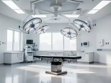 Ein heller, steriler Operationssaal in einem modernen Krankenhaus mit fokussierter Beleuchtung und klaren Oberflächen. - Foto: über boerse-global.de