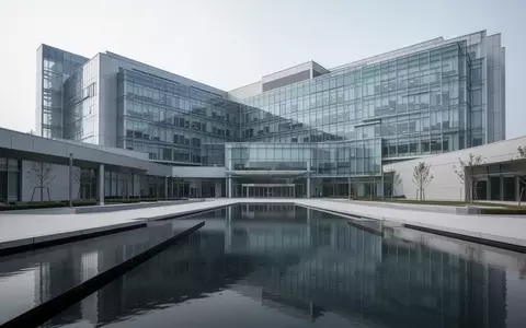 Modernes Klinikgebäude aus Glas und Stahl mit einer architektonischen Wasserfläche im Vordergrund. - Foto: über boerse-global.de