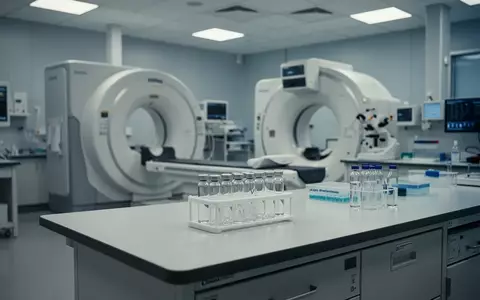 Ein modernes, steriles Labor fĂŒr onkologische Forschung mit klinischen GerĂ€ten und GlasgefĂ€Ăen auf einer ArbeitsflĂ€che. - Foto: ĂŒber boerse-global.de