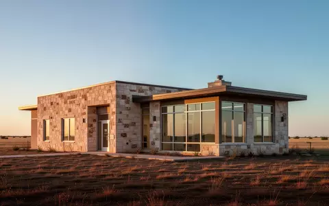Modernes Klinikgebäude in einer weiten texanischen Landschaft bei Sonnenuntergang - Foto: über boerse-global.de