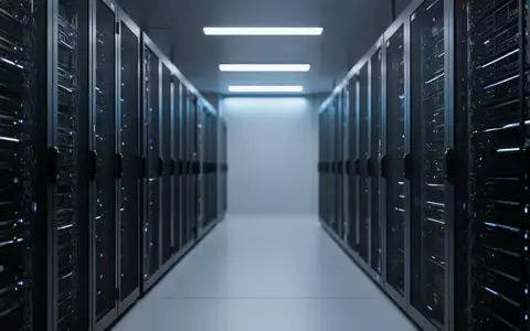Moderne, minimalistische Server-Infrastruktur in einem klimatisierten Rechenzentrum mit bläulicher Beleuchtung. - Foto: über boerse-global.de