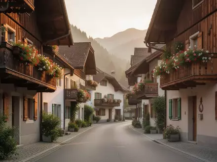 Traditionelles Schweizer Mehrfamilienhaus in einer ruhigen Wohnstraße bei goldenem Licht. - Foto: über boerse-global.de