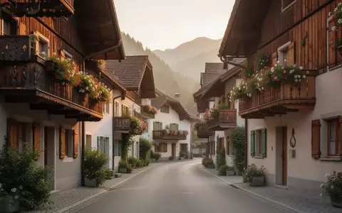 Traditionelles Schweizer Mehrfamilienhaus in einer ruhigen Wohnstraße bei goldenem Licht. - Foto: über boerse-global.de