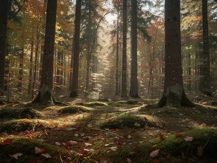 Ein Waldweg im dichten Laubwald bei gedimmtem Tageslicht, der die Umgebung für strukturierte Suchmaßnahmen symbolisiert. - Foto: über boerse-global.de