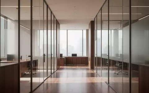 Ein minimalistisch gestaltetes, modernes Anwaltsbüro mit Glaswänden und Holzelementen in natürlichem Licht. - Foto: über boerse-global.de