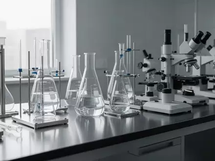Ein minimalistisches, modernes Labor mit hochwertigen Forschungsgeräten auf einer sauberen Arbeitsfläche. - Foto: über boerse-global.de