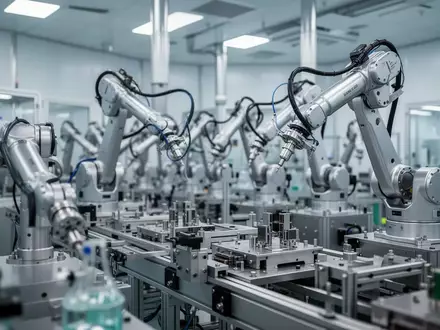 Eine moderne Halbleiter-Fertigungsanlage mit hochmodernen Maschinen in einer sterilen Reinraumumgebung. - Foto: über boerse-global.de