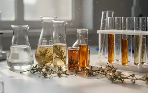 Laborumgebung mit Glasgefäßen und botanischen Extrakten zur Erforschung natürlicher Wirkstoffe in der Medizin. - Foto: über boerse-global.de