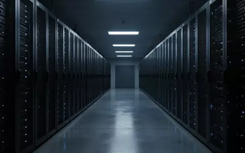 Ein dunkler, minimalistischer Serverraum mit unbeleuchteten Server-Racks in einer kühlen, atmosphärischen Umgebung. - Foto: über boerse-global.de